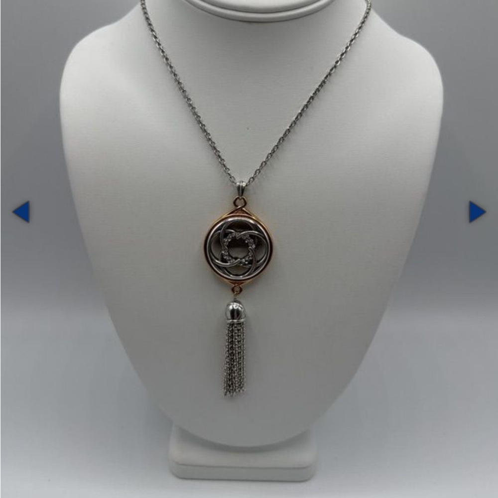 Brighton Silver and Gold Circle Pendant Necklace